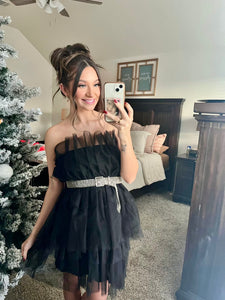 Black Holiday Organza Dress